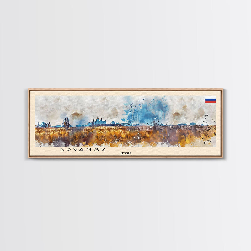 Bryansk Russia Travel Print Wall Art, Panoramic City Art, Travel Art, Wall Decor, Vacation Gift, Framed Canvas Print Or Metal Art