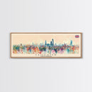 Leicester United Kingdom Travel Print Wall Art, Panoramic City Art, Travel Art, Wall Decor, Vacation Gift, Framed Canvas Print Or Metal Art