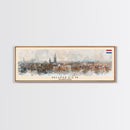 Nijmegen Netherlands Panoramic Travel Poster, Framed Canvas Print or Metal Wall Art, Travel Art, Home Decor, Panoramic Painting, Midcentury Art