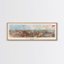 Olsztyn Poland Panoramic Travel Poster, Framed Canvas Print or Metal Wall Art, Travel Art, Home Decor, Panoramic Painting, Midcentury Art