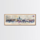 Saint Petersburg Russia Wall Art, Panoramic Travel Poster, Panoramic Framed Canvas Print, City Wall Art, Wall Hanging Home Decor, Travel Art
