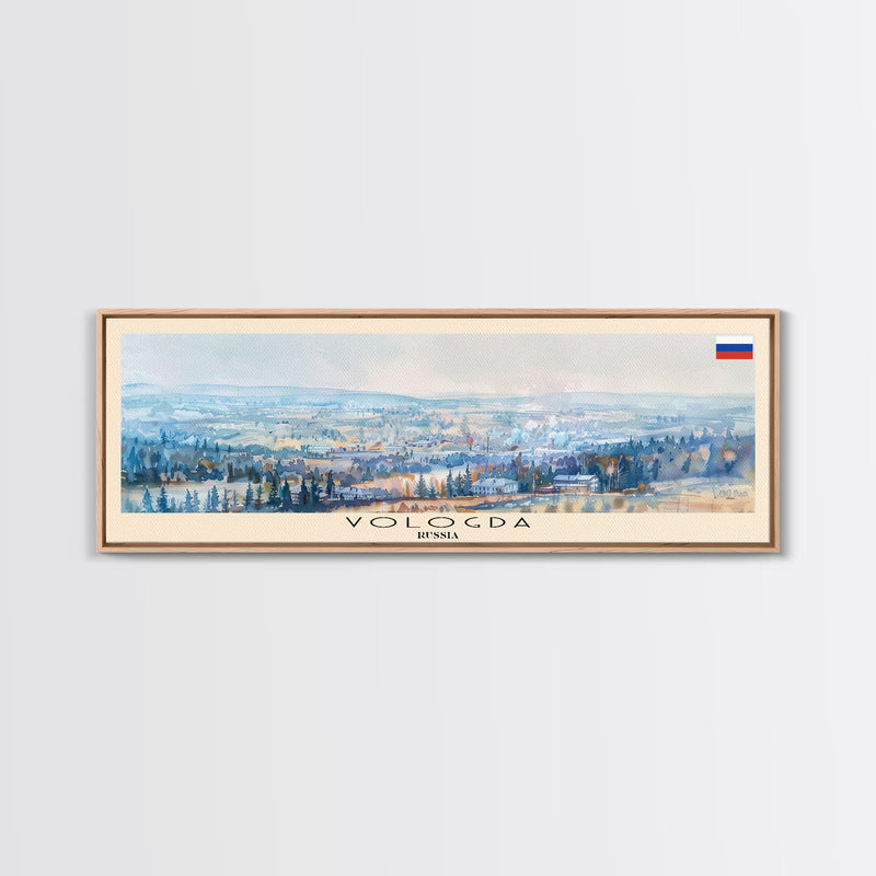 Vologda Russia Wall Art, Panoramic Travel Poster, Panoramic Framed Canvas Print, City Wall Art, Wall Hanging Home Decor, Travel Art