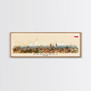 Sosnowiec Poland Panoramic Travel Poster, Framed Canvas Print or Metal Wall Art, Travel Art, Home Decor, Panoramic Painting, Midcentury Art