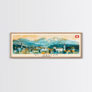 St. Gallen Switzerland Panoramic Travel Poster, Framed Canvas Print or Metal Wall Art, Travel Art, Home Decor, Panoramic Painting, Midcentury Art