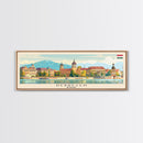 Debrecen Hungary Panoramic Travel Poster, Framed Canvas Print or Metal Wall Art, Travel Art, Home Decor, Panoramic Painting, Midcentury Art