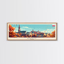 Kiel Germany Panoramic Travel Poster, Framed Canvas Print or Metal Wall Art, Travel Art, Home Decor, Panoramic Painting, Midcentury Art