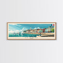 Le Havre France Panoramic Travel Poster, Framed Canvas Print or Metal Wall Art, Travel Art, Home Decor, Panoramic Painting, Midcentury Art