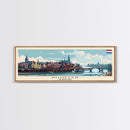 Nijmegen Netherlands Panoramic Travel Poster, Framed Canvas Print or Metal Wall Art, Travel Art, Home Decor, Panoramic Painting, Midcentury Art