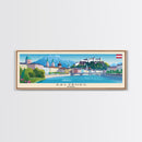 Salzburg Austria Panoramic Travel Poster, Framed Canvas Print or Metal Wall Art, Travel Art, Home Decor, Panoramic Painting, Midcentury Art