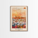 Almeria Spain Beachside City Travel Poster Art, Framed Canvas Print, Vibrant Wall Art for Living Room, Bedroom Decor, Home Decoration