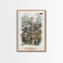 Barnaul Russia Travel Poster Framed Canvas Print, Wall Art, Home Decor, Abstract Painting, Living Room Art, Vacation Gift