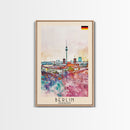 Berlin Germany Travel Poster Framed Canvas Print, Modern Art, Home Decor, Wall Art, Minimalist Travel Print, Cityscape Art