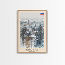Kuopio Finland Travel Poster Framed Canvas Print, Scenic Landscape, Watercolor Painting, Home Decoration, Travel Print, Artistic Gift