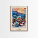 Nitra Slovakia Framed Canvas Print, Scenic Travel Poster, Watercolor Painting, Wall Art, Home Decor, Slovakian Landscape, Modern Art