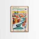 Arkhangelsk Russia Travel Poster Framed Canvas Print, Midcentury Modern Art, Pop Art Wall Decor, Home Decor, Vacation Gift, Living Room Art