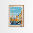 Barnaul Russia Travel Poster Framed Canvas Print, Midcentury Modern Art, Pop Art Wall Decor, Home Decor, Vacation Gift, Living Room Art
