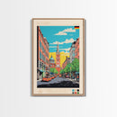 Bochum Germany Travel Poster Framed Canvas Print, Midcentury Modern Art, Pop Art Wall Decor, Home Decor, Living Room Art, Scenic View