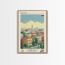 Izhevsk Russia Travel Poster Framed Canvas Print, Midcentury Modern Art, Pop Art Wall Decor, Scenic Living Room Art, Bedroom Gift