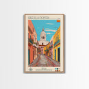 Jerez de la Frontera Spain Travel Poster Framed Canvas Print, Midcentury Modern Art, Pop Art Wall Decor, Scenic Bedroom Art, Office Decoration