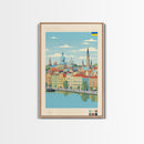 Kharkiv Ukraine Travel Poster Framed Canvas Print, Midcentury Modern Art, Pop Art Wall Decor, Scenic Living Room Art, Bedroom Gift