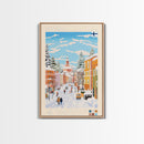 Kouvola Finland Travel Poster Framed Canvas Print, Midcentury Modern Art, Pop Art Wall Decor, Home Decor, Vacation Gift, Office Art