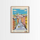 Lahti Finland Travel Poster Framed Canvas Print, Midcentury Modern Art, Pop Art Wall Decor, Scenic Wall Art, Living Room Decoration, Office Art