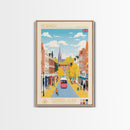 Norwich United Kingdom Travel Poster Framed Canvas Print, Midcentury Modern Art, Pop Art Wall Decor, Scenic Wall Art, Living Room Decoration, Office Art