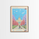 Novi Pazar Serbia Travel Poster Framed Canvas Print, Midcentury Modern Art, Pop Art Wall Decor, Scenic Wall Art, Living Room Decoration, Office Gift