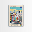 Novosibirsk Russia Travel Poster Framed Canvas Print, Midcentury Modern Art, Pop Art Wall Decor, Scenic Living Room Art, Bedroom Decor