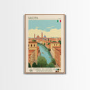 Ravenna Italy Travel Poster Framed Canvas Print, Midcentury Modern Art, Pop Art Wall Decor, Home Decor, Vacation Gift, Office Art