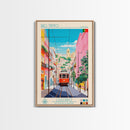 Rio Tinto Portugal Travel Poster Framed Canvas Print, Midcentury Modern Art, Pop Art Wall Decor, Scenic Living Room Art, Bedroom Decor