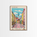 Sosnowiec Poland Travel Poster Framed Canvas Print, Midcentury Modern Art, Pop Art Wall Decor, Home Decor, Living Room Art