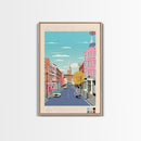 Southampton United Kingdom Travel Poster Framed Canvas Print, Midcentury Modern Art, Pop Art Wall Decor, Scenic Wall Art, Office Art