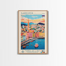 Vladivostok Russia Travel Poster Framed Canvas Print, Midcentury Modern Art, Pop Art Wall Decor, Living Room Art, Vacation Gift
