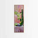 Martini Cocktail Framed Canvas Art, Canvas Bar Art, Tall and Narrow Kitchen Wall Art, Southwestern Wall Art, Margarita Painting for Kitchen