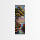 Printed Water Landscape Canvas Painting Framed, Coastal Painting for Beach House, Tall and Narrow Living Room Art Print, Contemporary Art