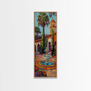 Mexican Inspired Canvas Painting Framed and Printed, Colorful Wall Art for Kitchen, Skinny Art for Living Room, Rustic Spanish Inspired Art