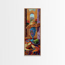 Mexican Still Life Oil Painting Framed and Printed on Canvas, Spanish Landscape Wall Art, Mountain Wall Print, Western Living Room Wall Art