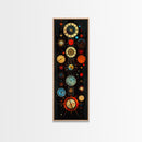 Interdimensional Wall Art, Retro Art Deco Clocks, Framed Canvas Print, Surrealist Decor