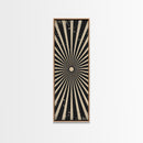 Black and White Sun Burst Art Deco Inspired Framed Canvas Print, Wall Art, Office or Mancave Wall Art