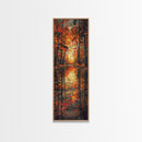 Fall Forest Reflected in The Lake, Framed Canvas Print, Whimsical Home Decor, Unique Wall Art Gift Idea For Housewarming