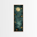 Full Moon And Butterflies In A Night Forest Japanese Style Framed Canvas Print, Wall Art Ready To Hang For Your Home