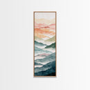 Rolling Hills And Layered Mountains In Soft Pastel Hues Ukiyo-e Wood Block Print Skinny Art Framed Canvas Print