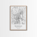 Providence Street Map, Rhode Island Map, City Map Art, Minimalist Art, Wall Art, Canvas Print, Bedroom Wall Décor, Gift For Couples, by NuevArt