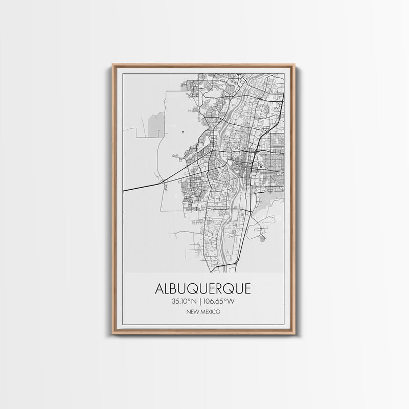 Albuquerque Street Map, New Mexico Map,Man Cave Wall Art, City Map Print, Minimalist, Modern Art, Wall Art, Canvas Print, Canvas Wall Art