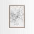 Augusta Street Map, Georgia Map, City Map Art, Dorm Wall Art, Adventure Wall Art, Minimalist Art, Wall Art, Canvas Print, Canvas Wall Art