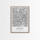 Bangkok Street Map, Thailand Map, City Wall Art, Asia Travel Art, Reception Décor, Modern Art, Wall Art, Canvas Print, Canvas Wall Art