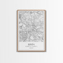 Berlin Street Map, Germany Map, Europe City Map Art, Modern Art, Wall Art, Canvas Print, Canvas Wall Art, Travel Lover Gift, Guest Room Art