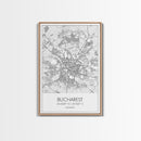 Bucharest Street Map, Romania Map, City Map Art, Modern Art, Wall Art, Canvas Print, Canvas Wall Art, Adventure Wall Art, Vacation Gift