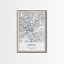 Detroit Street Map, Michigan Map, City Map Art, Minimalist Art, Wall Art, Canvas Print, Wall Art Bedroom, Travel Prints, Gift For Couple